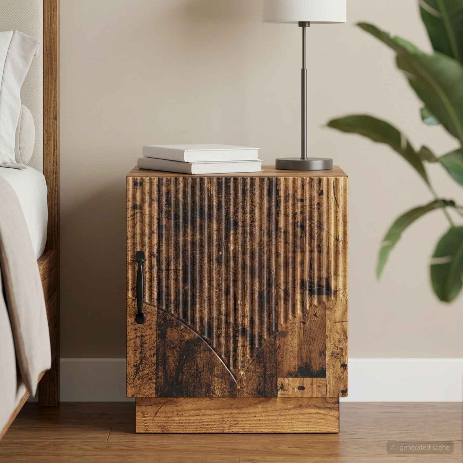 Mesa-de-cabeceira madeira antiga 43 x 34,5 x 47 cm