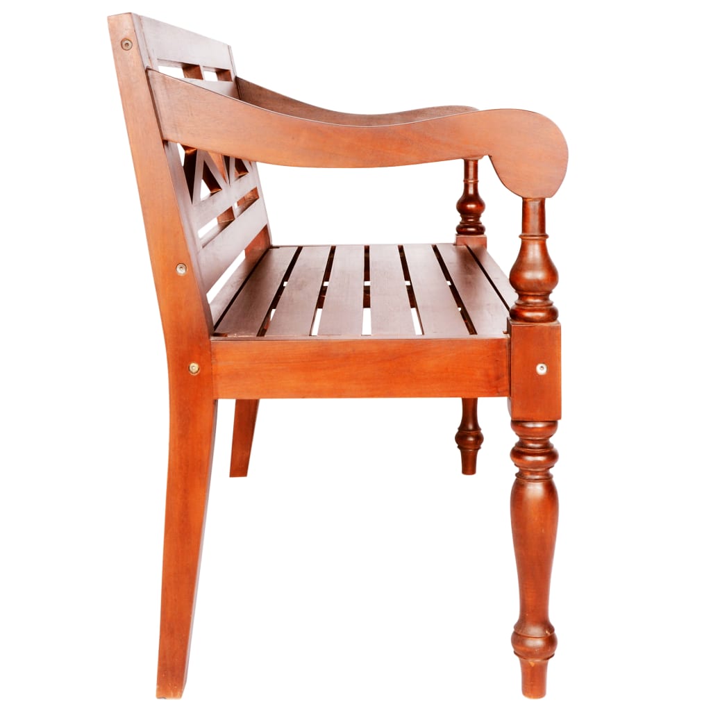 Banco batávia 98 cm madeira maciça de mogno castanho escuro