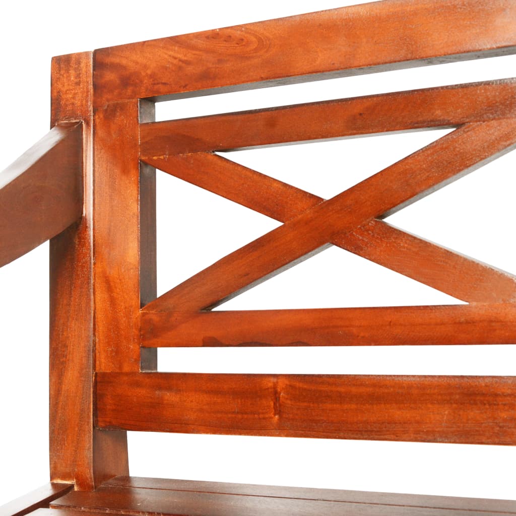 Banco batávia 98 cm madeira maciça de mogno castanho escuro