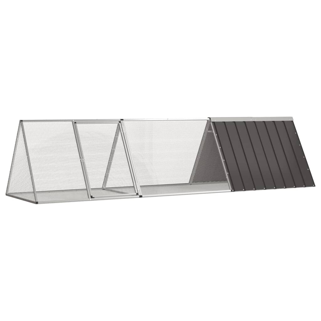 Gaiola para coelhos antracite 302,5x80,5x71 cm aço galvanizado