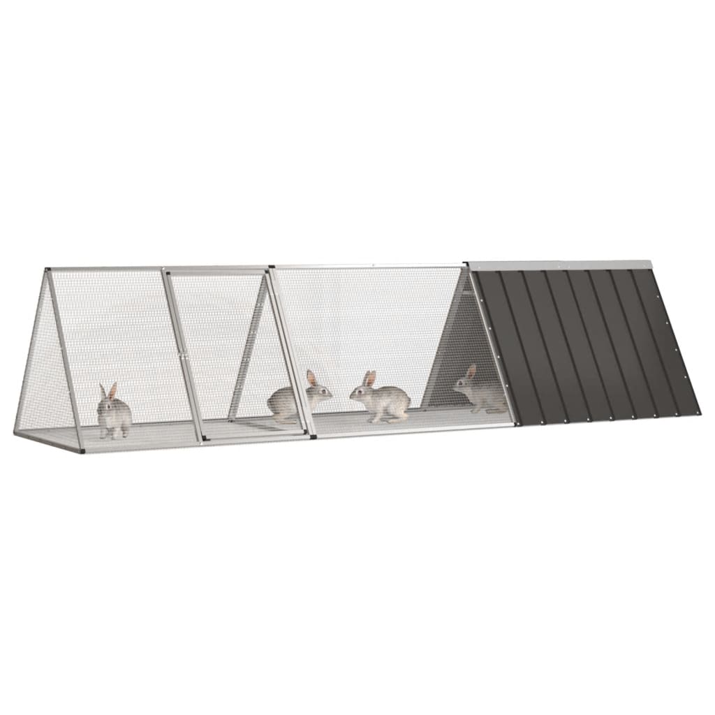 Gaiola para coelhos antracite 302,5x80,5x71 cm aço galvanizado