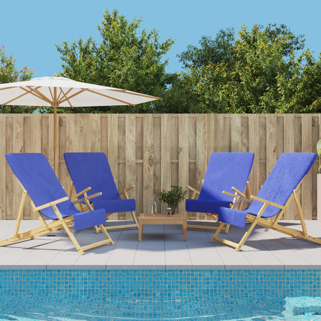Toalhas de praia 4 pcs 60x135 cm tecido 400 gsm azul royal