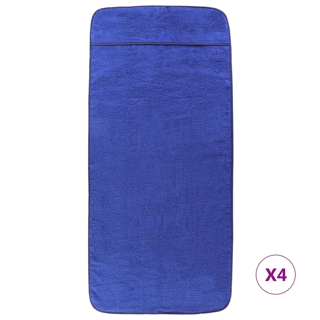 Toalhas de praia 4 pcs 60x135 cm tecido 400 gsm azul royal