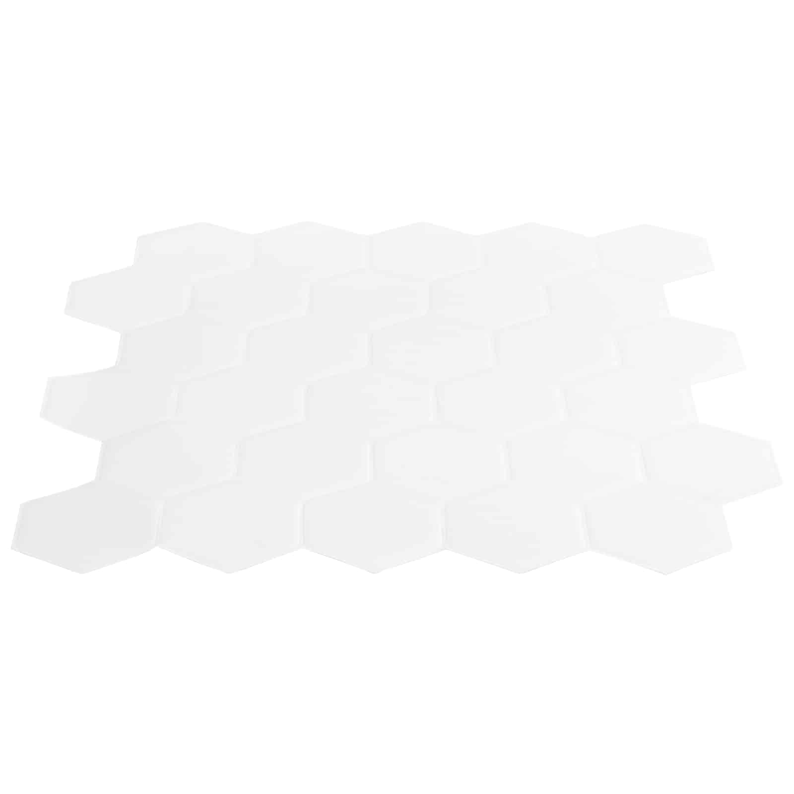 Azulejo hexagonal 10 unid. branco 30 x 30 cm poliuretano e PET