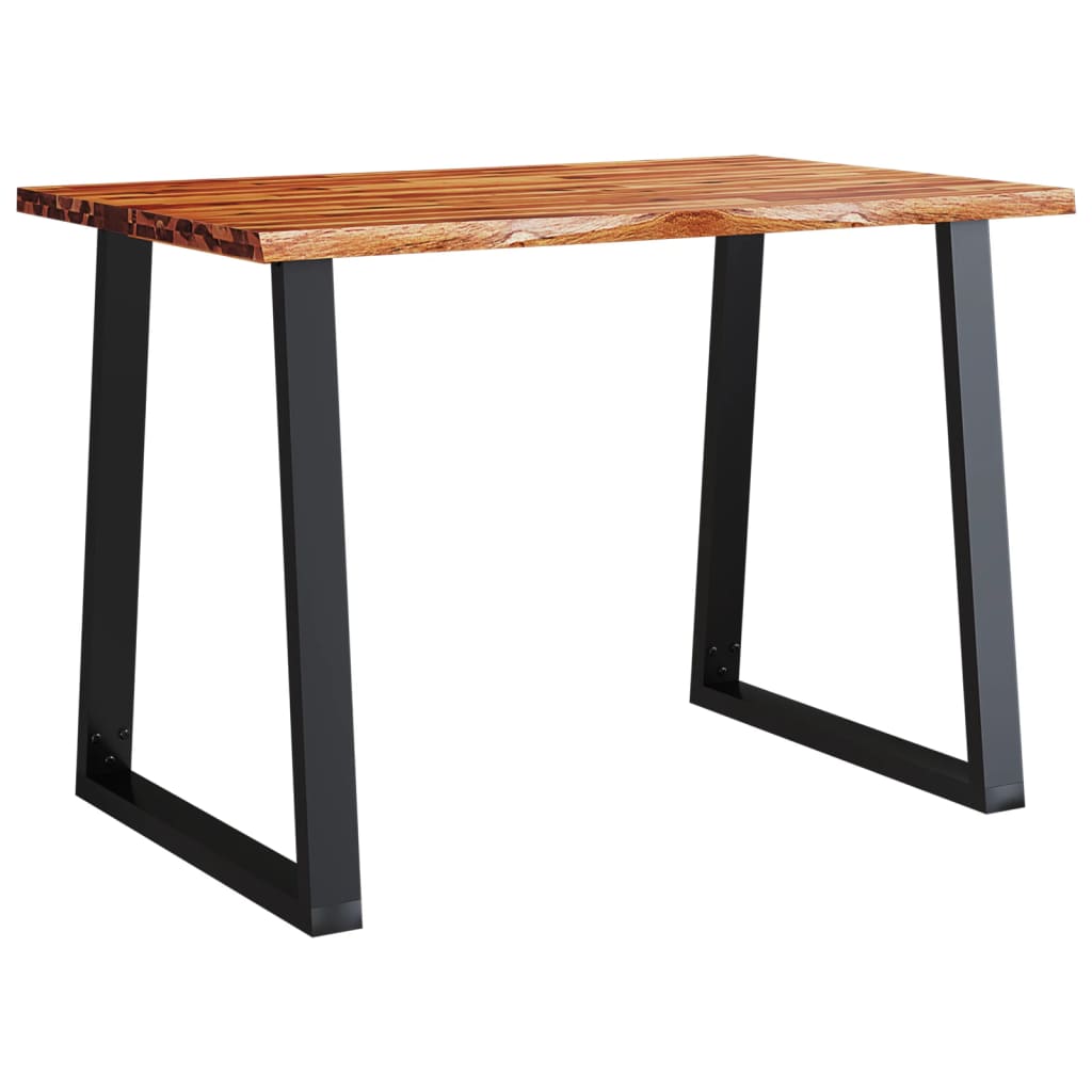 3 Pcs conjunto de jantar c/ bordas vivas acácia maciça