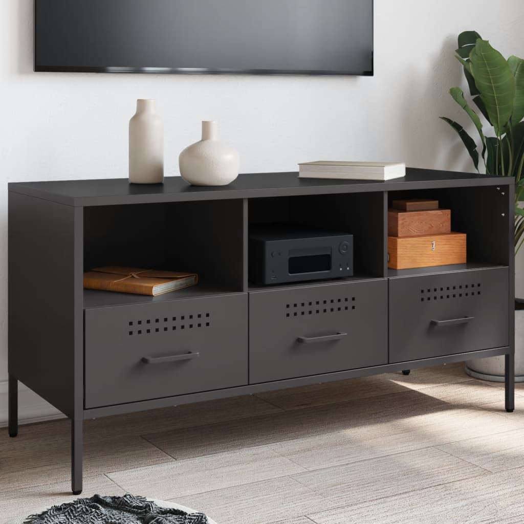 Móvel de TV 100,5x39x50,5 cm aço preto