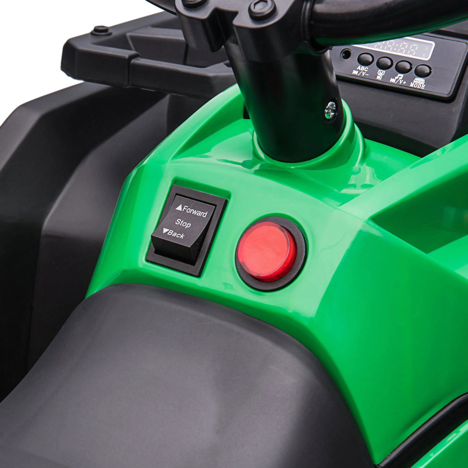 Quadriciclo Elétrico 12V para Crianças de 3-5 Anos com Farol Música Pneus de Suspensão Botões Avance e Retrocesso Veículo Elétri
