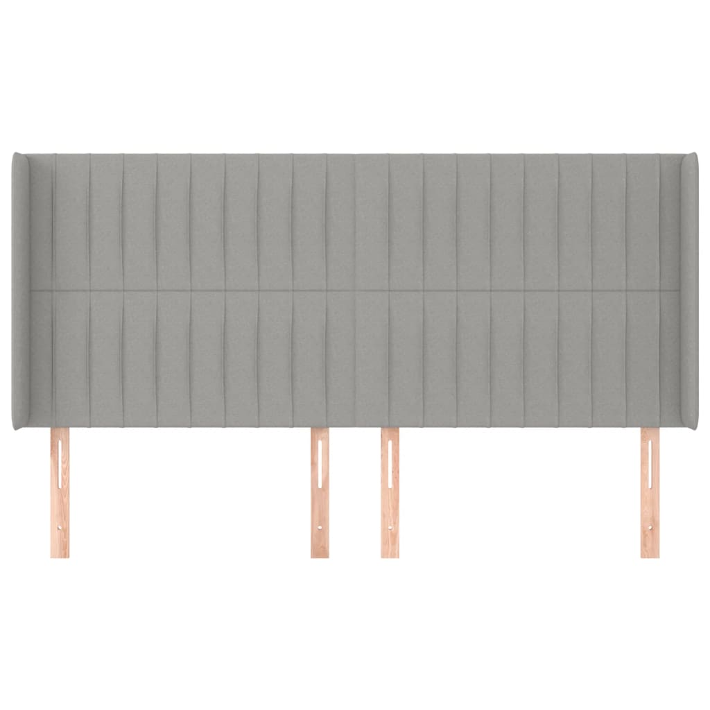 Cabeceira cama c/ abas tecido 183x16x118/128 cm cinzento-claro