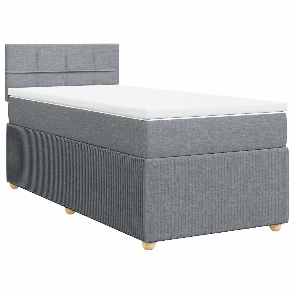 Cama com molas/colchão 90x190 cm tecido cinzento-claro