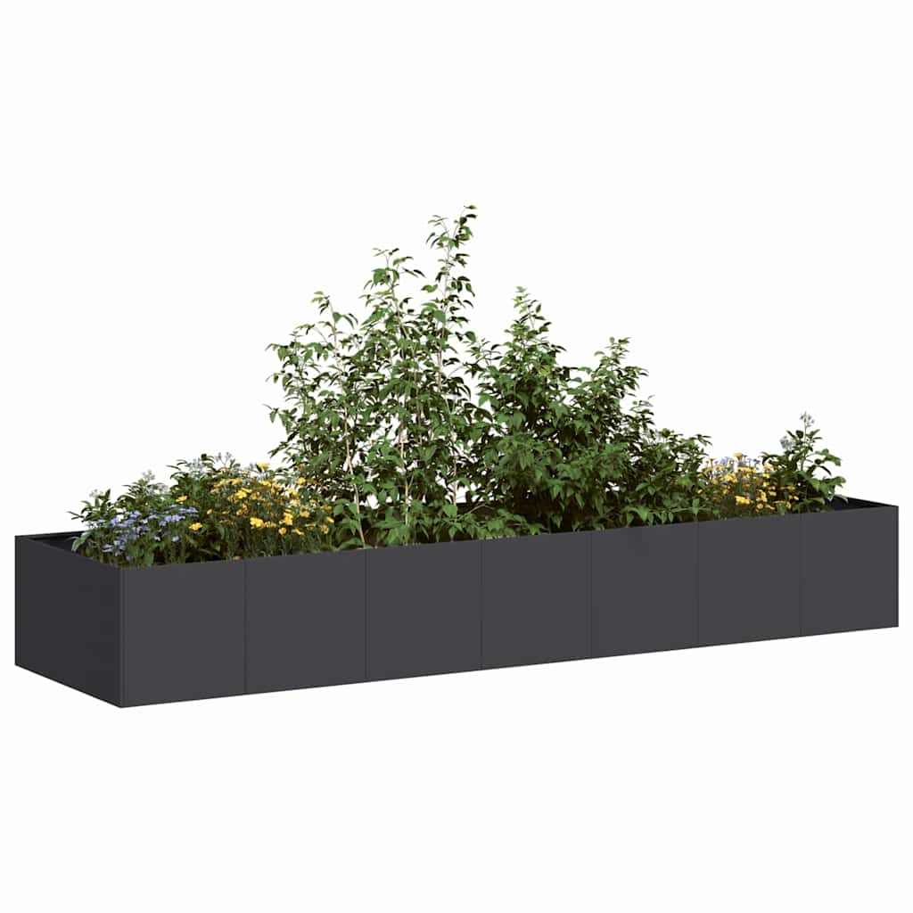 Vaso/floreira 280x80x40 cm aço preto