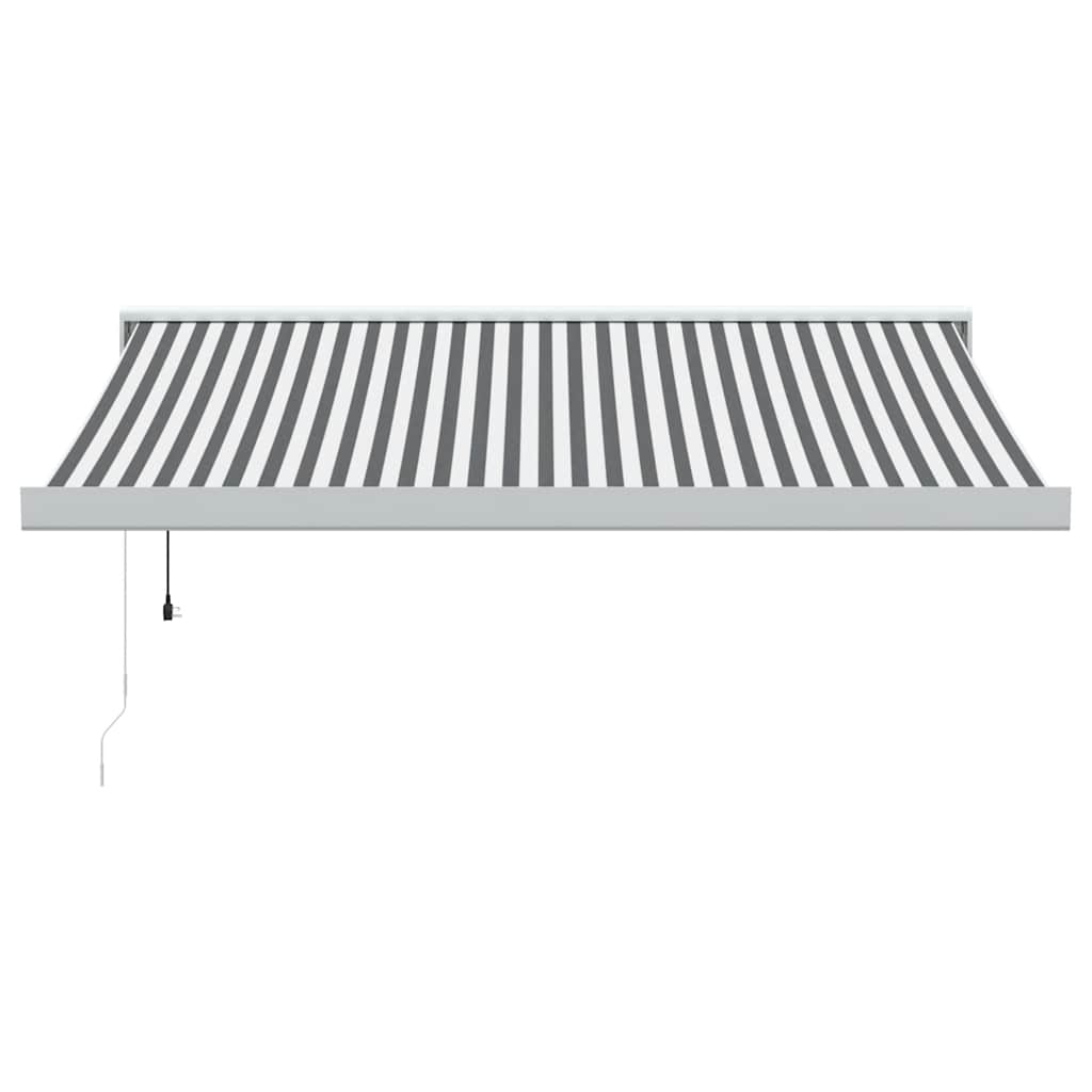 Toldo retrátil 3,5x2,5 m tecido e alumínio antracite e branco
