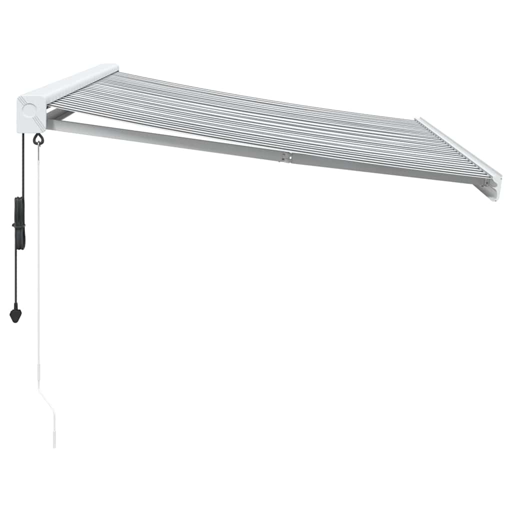 Toldo retrátil 3,5x2,5 m tecido e alumínio antracite e branco