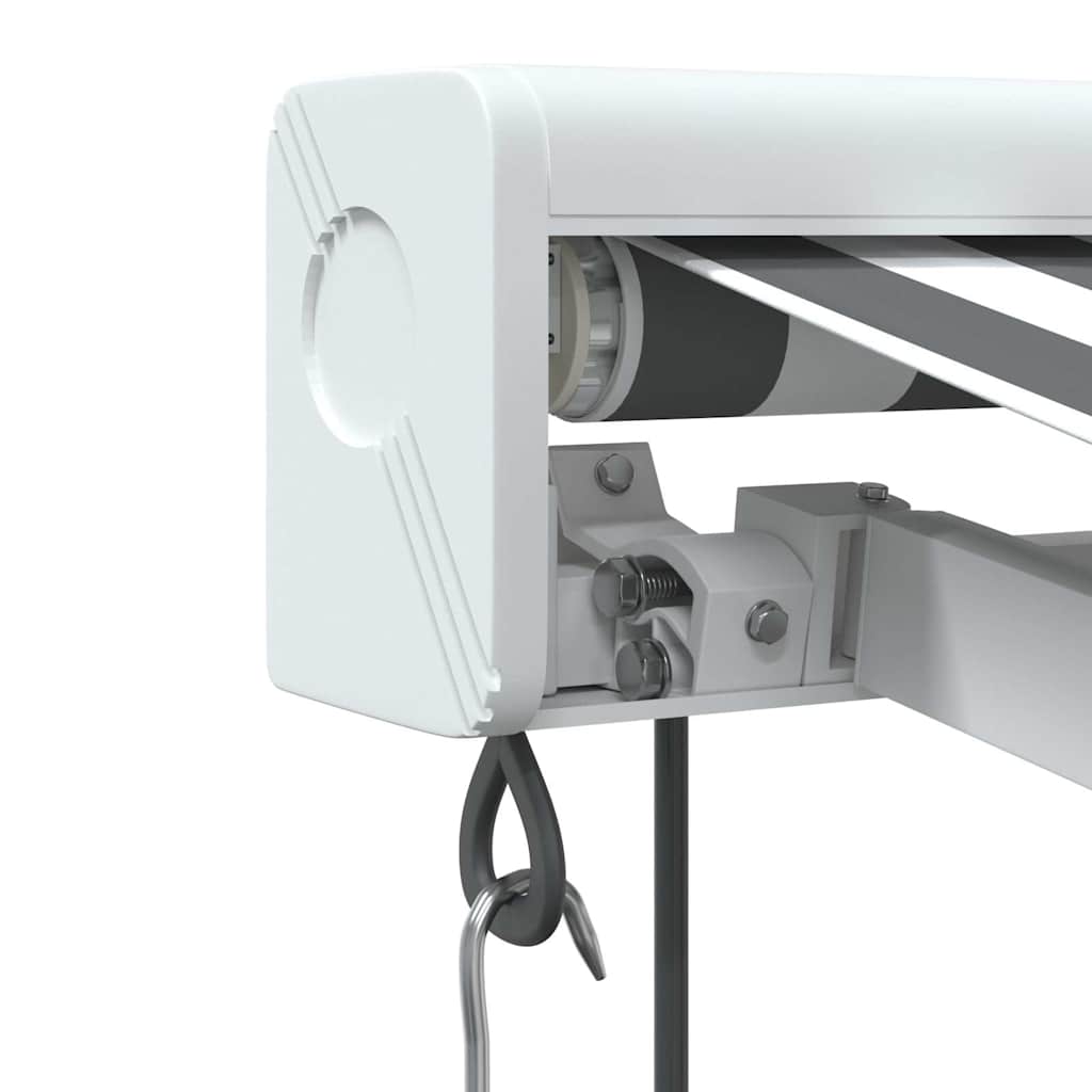 Toldo retrátil 3,5x2,5 m tecido e alumínio antracite e branco