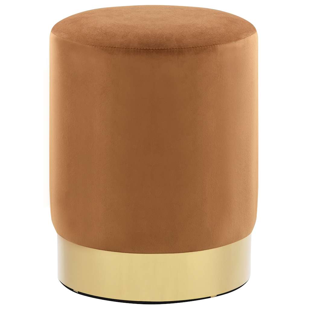 Banco 28 x 36 cm veludo castanho e dourado