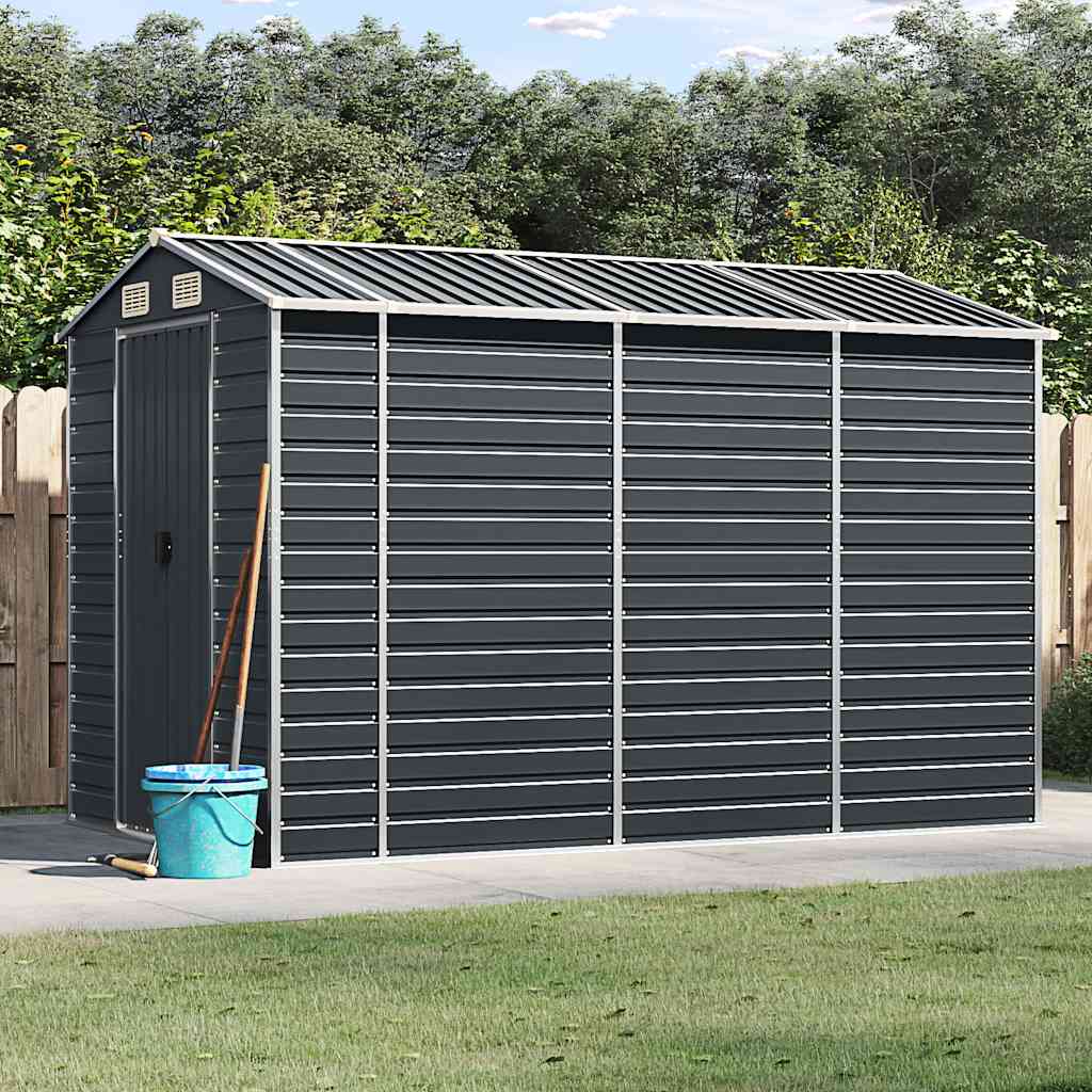 Abrigo de jardim 191x300x198 cm aço galvanizado antracite