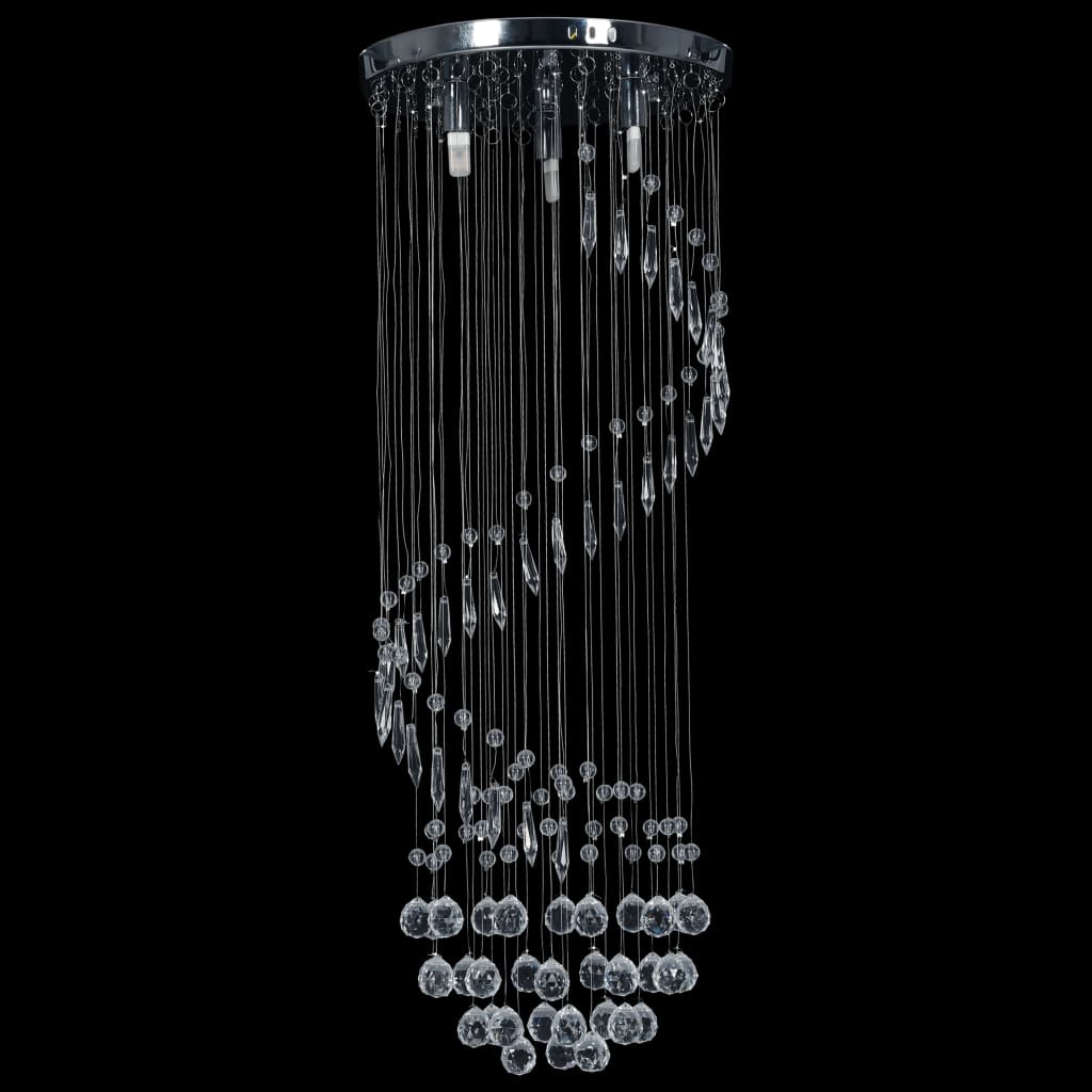 Candeeiro de teto com contas de cristal g9 espiral prateado