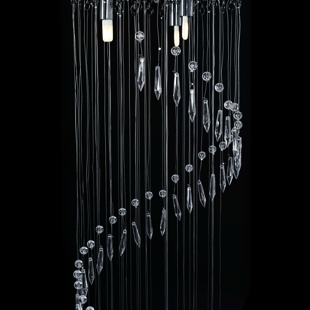 Candeeiro de teto com contas de cristal g9 espiral prateado