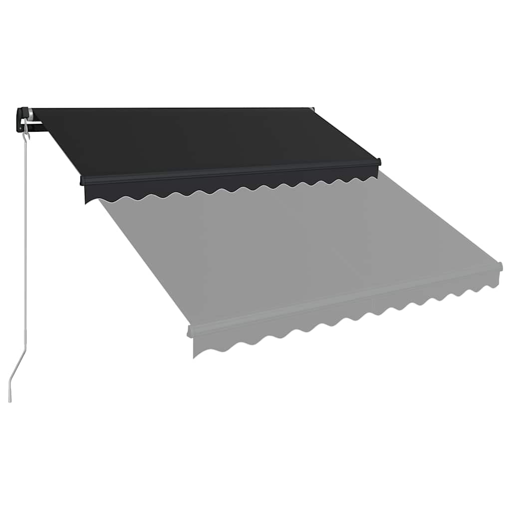 Toldo retrátil manual c/ LED 350x250 cm antracite