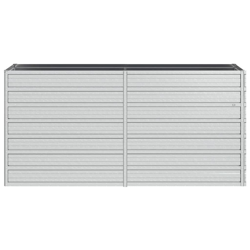 Canteiro elevado de jardim 160x40x77cm aço galvanizado prateado