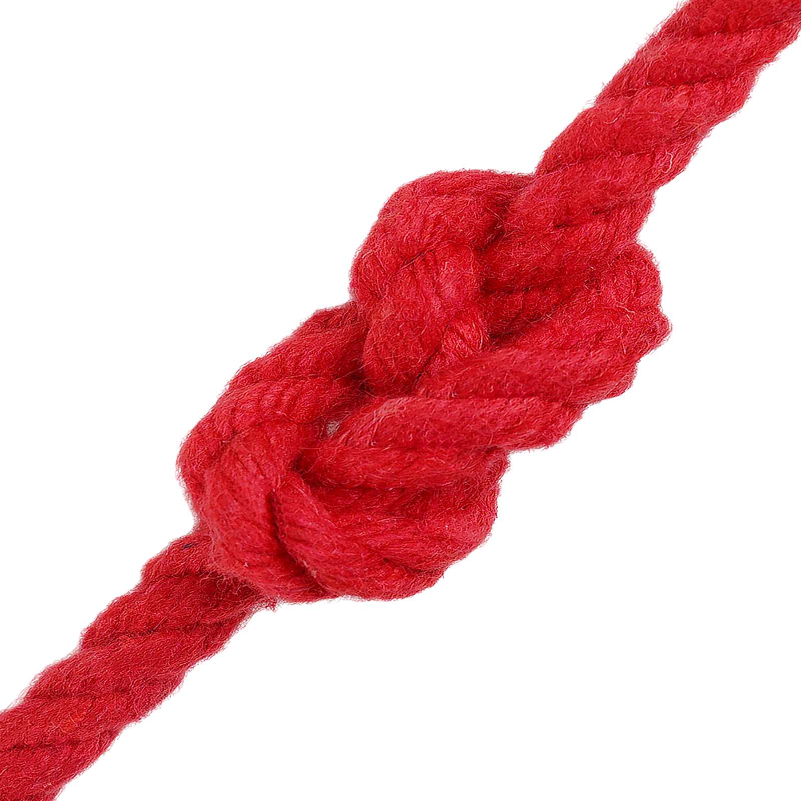 Corda de algodão 8 mm 25 m vermelho 100% algodão