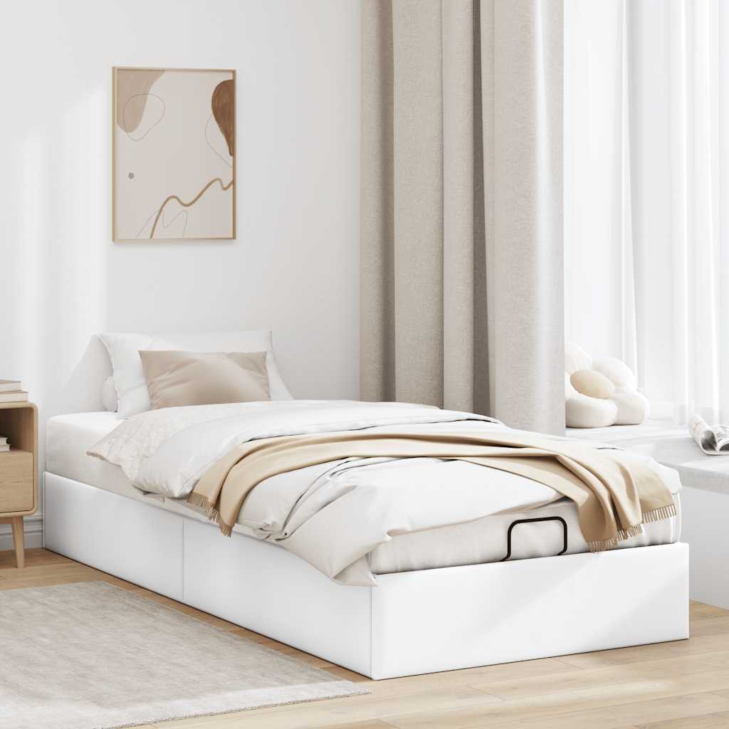 Estrutura de cama otomana sem colchão 90x190 cm branco