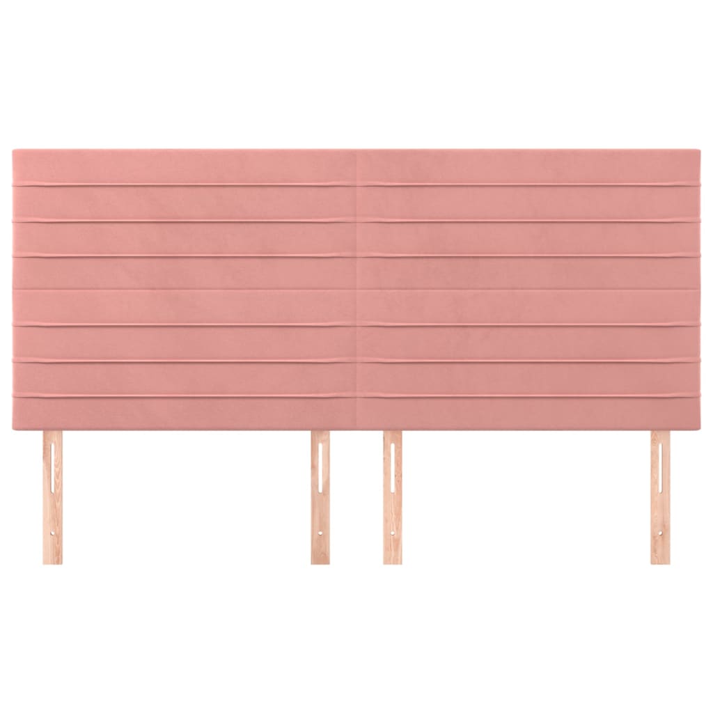 Cabeceira rosa 160x5x118/128 cm veludo