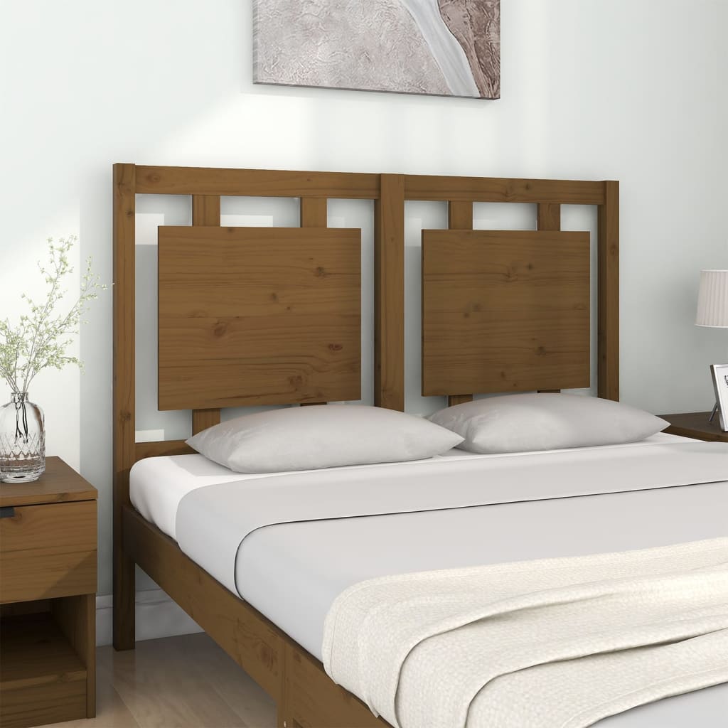Cabeceira de cama 125,5x4x100 cm pinho maciço castanho mel