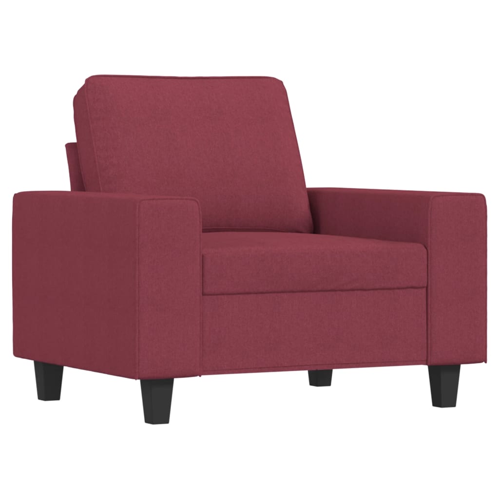 4 Pcs conjunto de sofás tecido vermelho-tinto