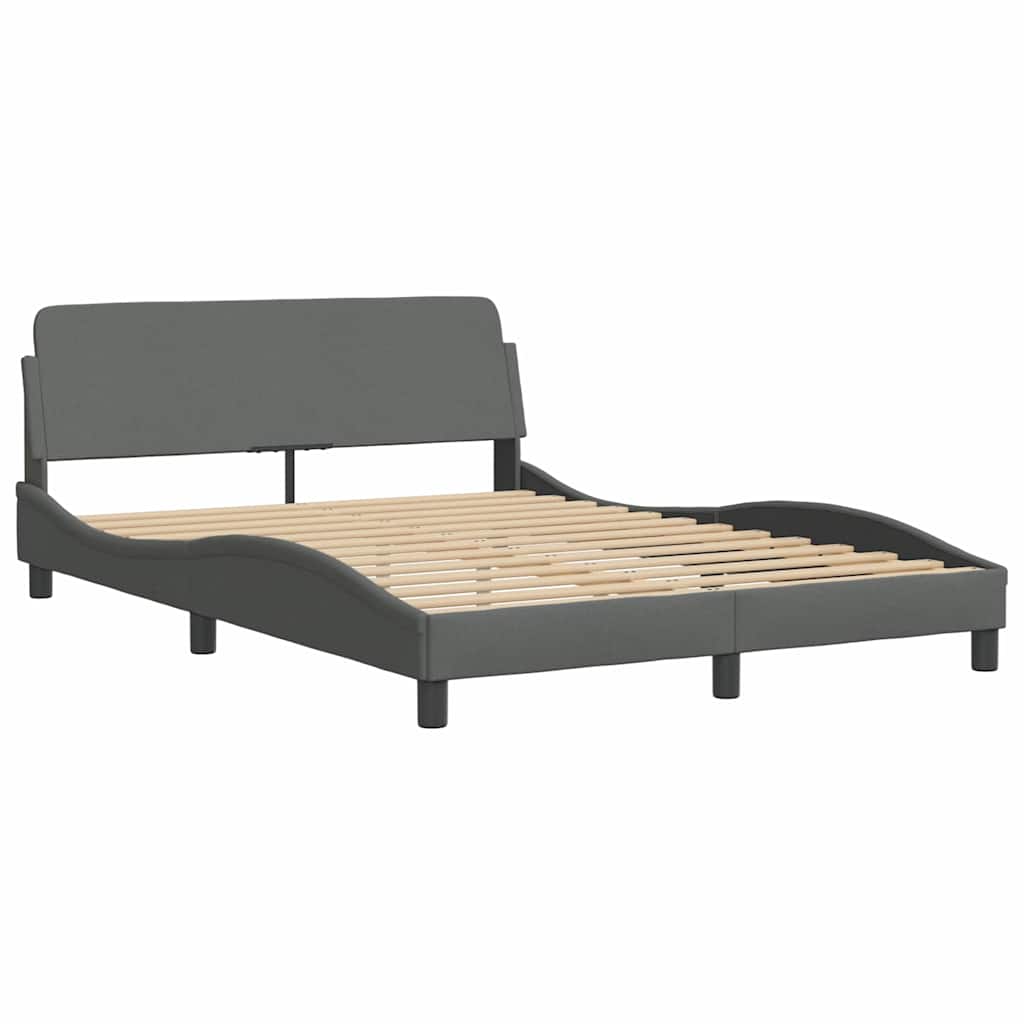 Cama com colchão dover 120x200 cm tecido cinzento-escuro