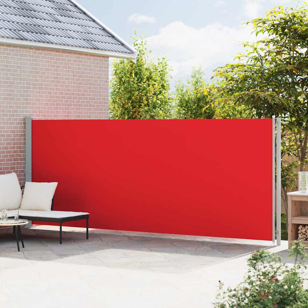 Toldo lateral retrátil de pátio 180x600 cm vermelho