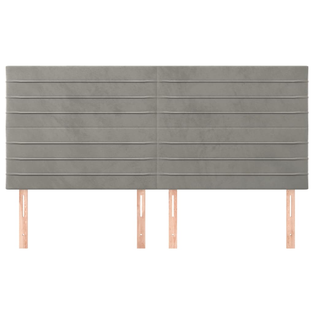 Cabeceira cinza claro 200x5x118/128 cm veludo