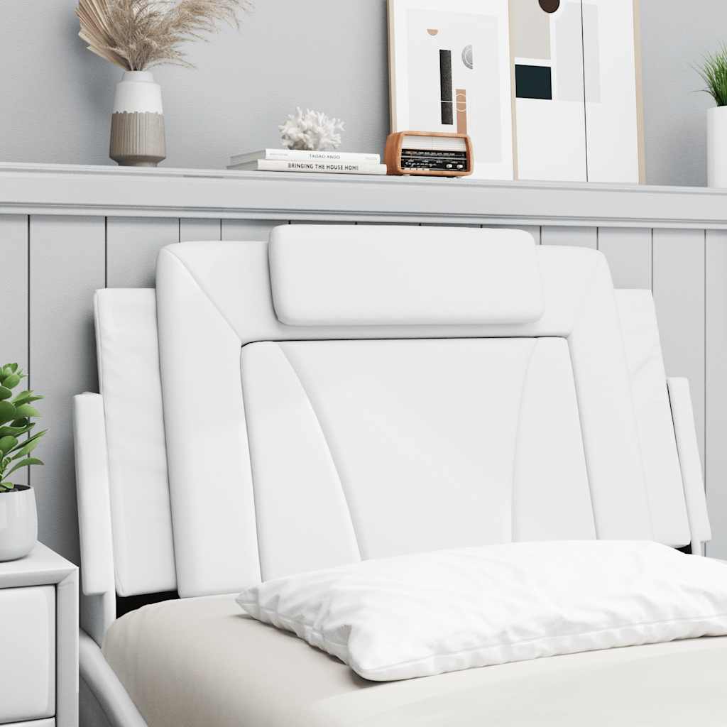 Almofadão de cabeceira viana 100 cm couro artificial branco