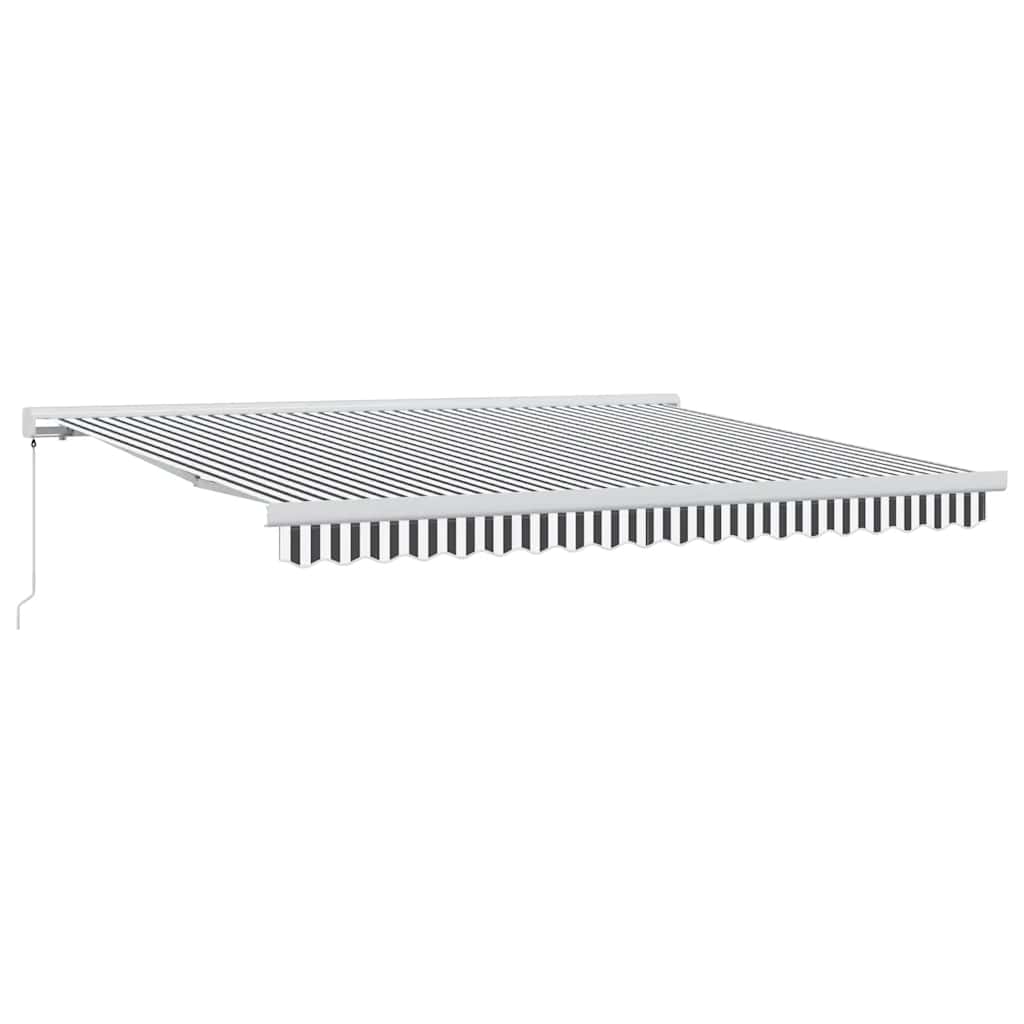 Toldo retrátil 4x3 m tecido e alumínio antracite e branco