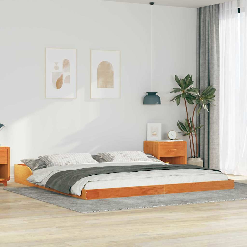 Estrutura da cama marrom cera 200 x 210 cm