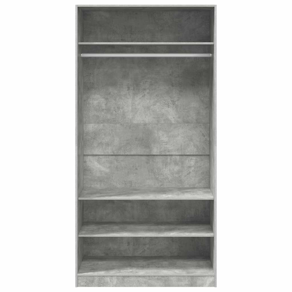 Roupeiro 100x50x200 cm contraplacado cinzento cimento