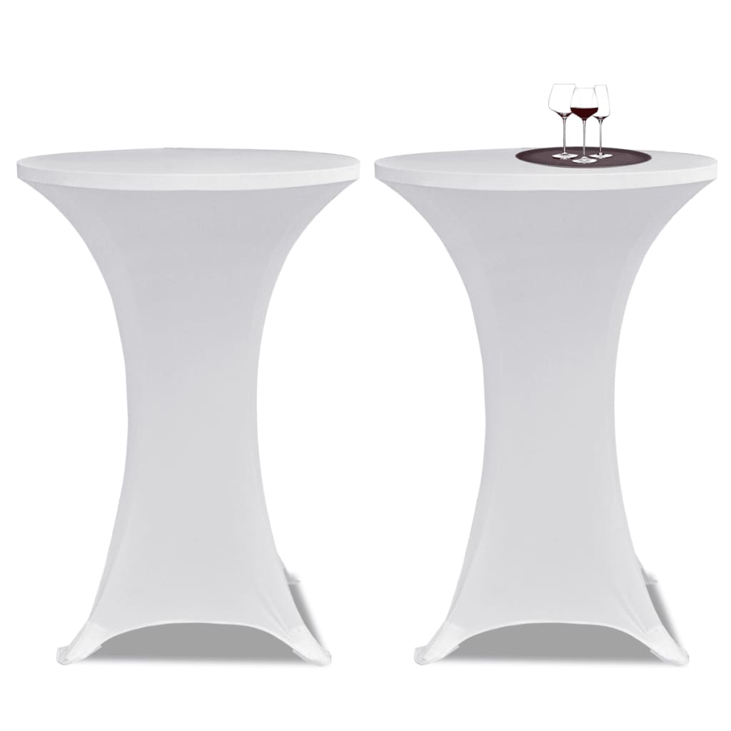 Toalha de mesa elástica ø70, branca / 2 peças