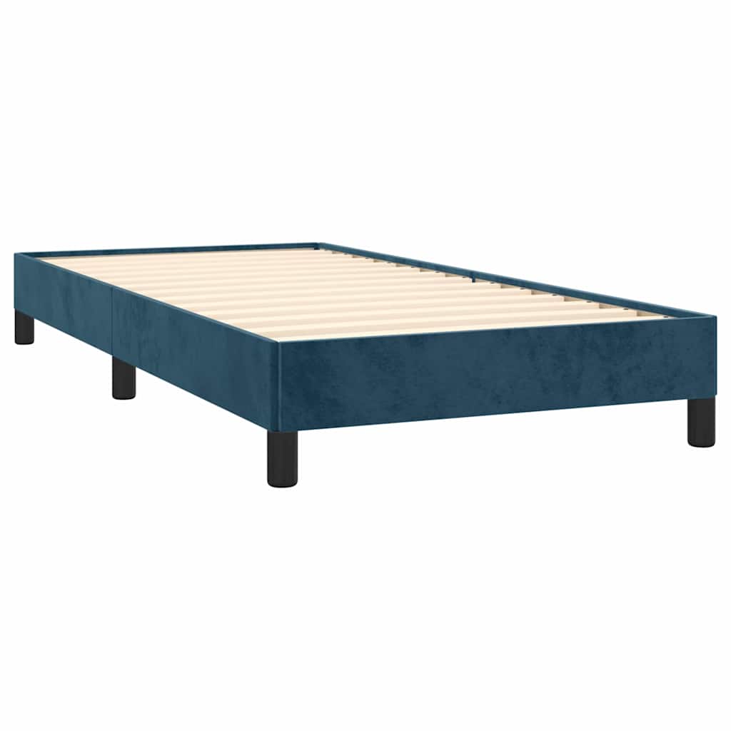 Estrutura de cama sem colchão 100x200 cm veludo azul-escuro