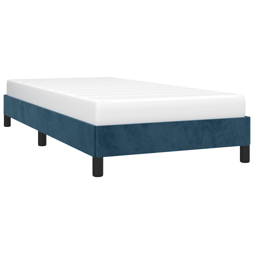 Estrutura de cama sem colchão 100x200 cm veludo azul-escuro