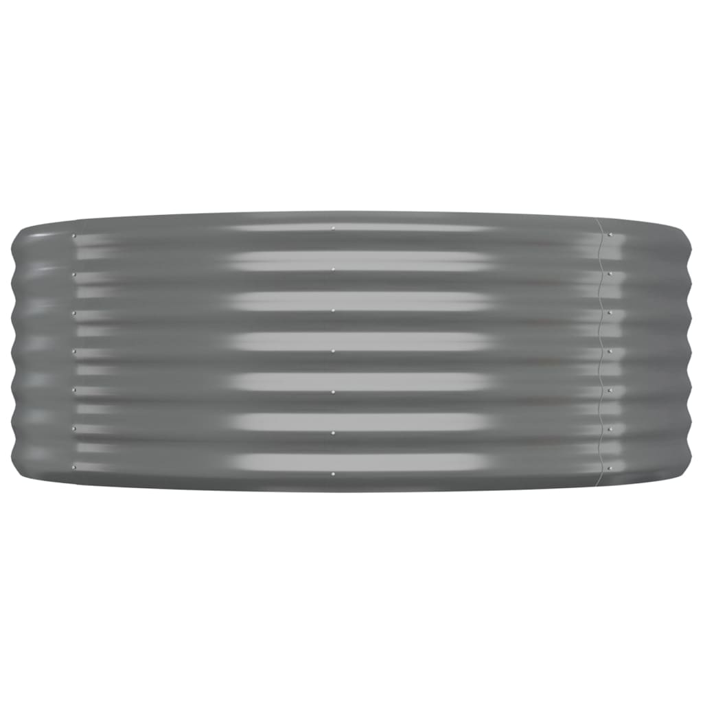 Canteiro elevado jardim 396x100x36 aço galvanizado cinzento