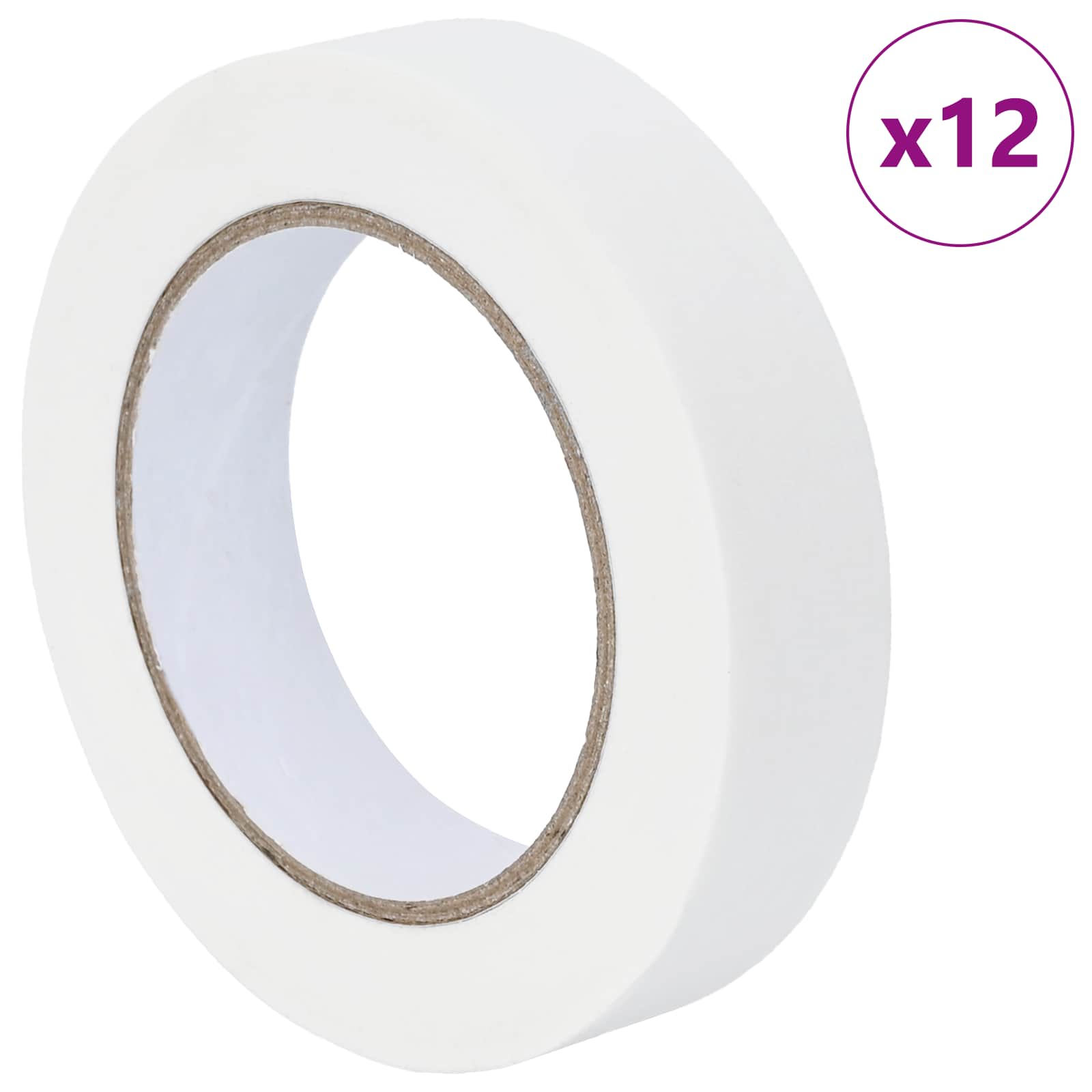 Fitas de máscara para pintores 12 unid. branco 25mm x 50m papel