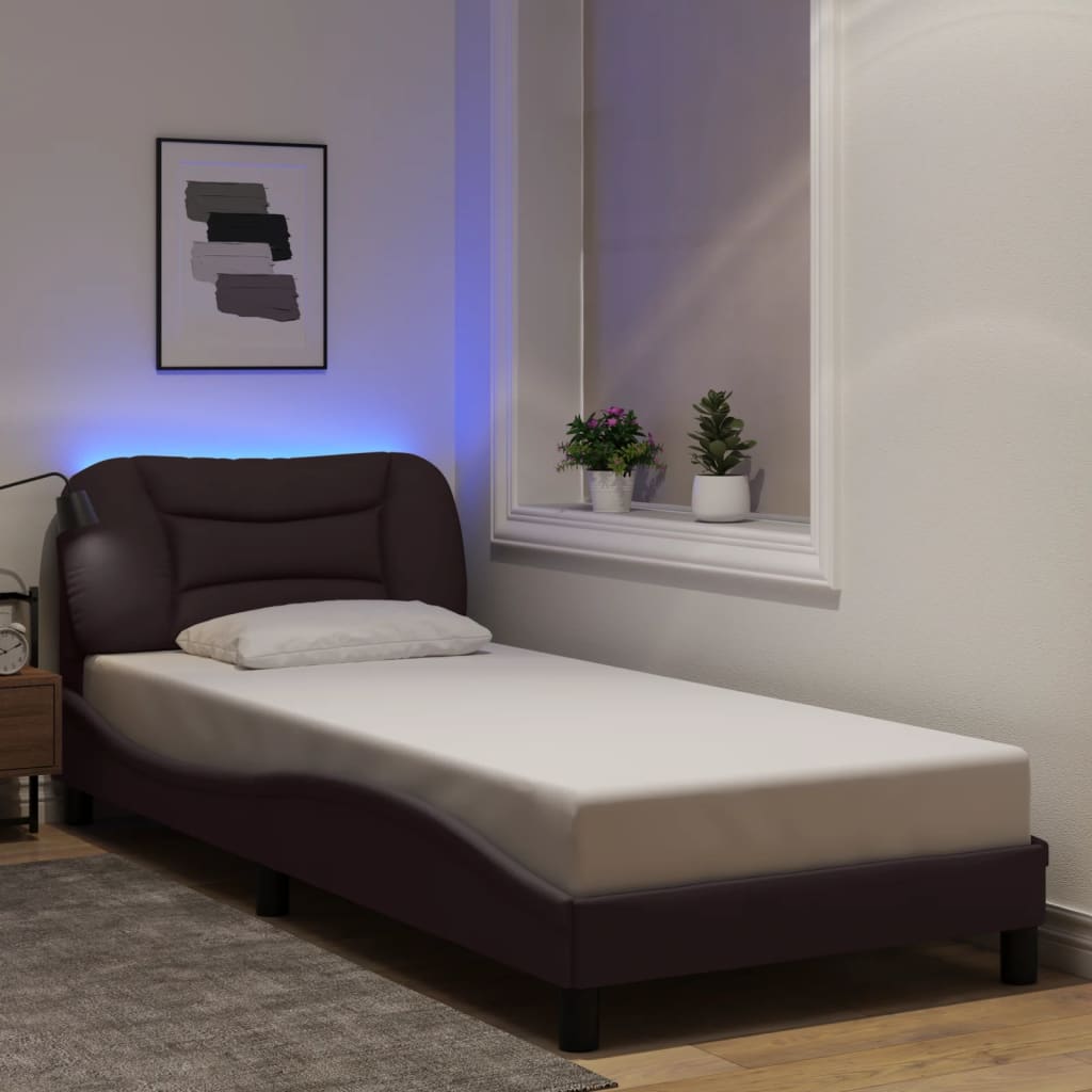Estrutura de cama com LED sem colchão hvar 90x200 cm tecido