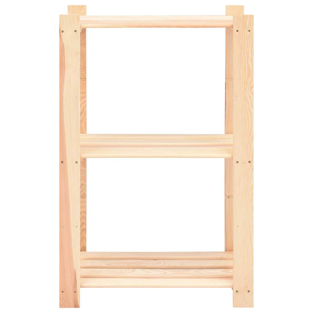 2 Unidades arrumação 3 prateleiras 60x38x90cm pinho 150 kg