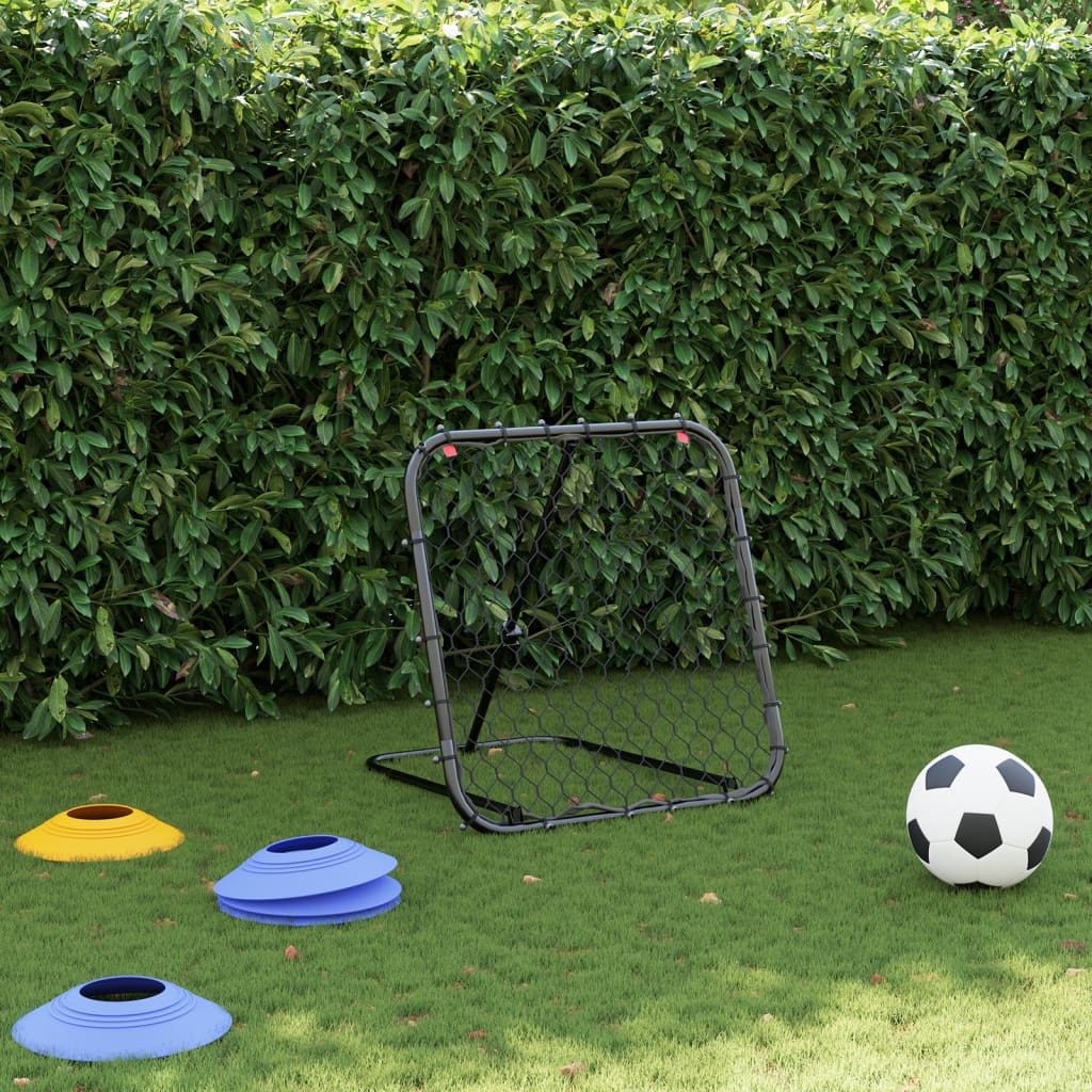 Rede de ressalto de futebol ajustável 84x73x60-80 cm aço preto