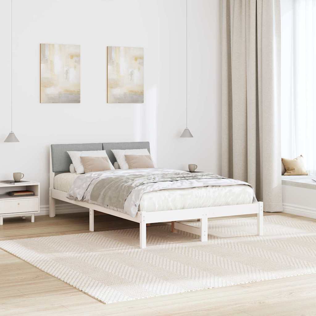 Estrutura da cama branco e cinza claro 120 x 200 cm