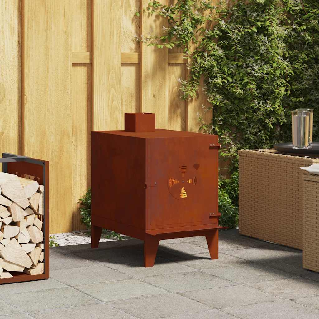 Fogão de campismo 35x50x60 cm aço corten