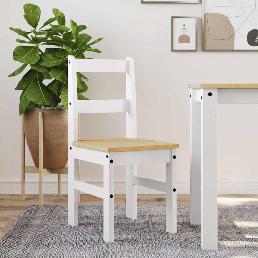 Cadeiras de jantar 2 pcs panama 40x46x90 cm pinho maciço branco