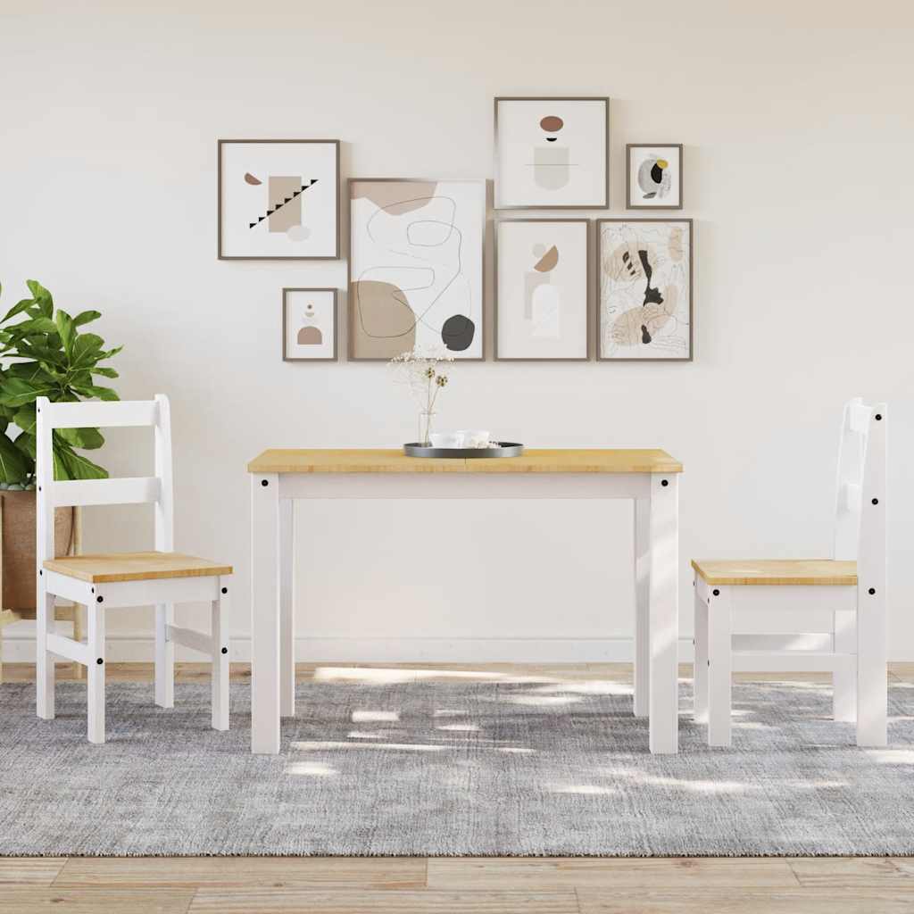 Cadeiras de jantar 2 pcs panama 40x46x90 cm pinho maciço branco