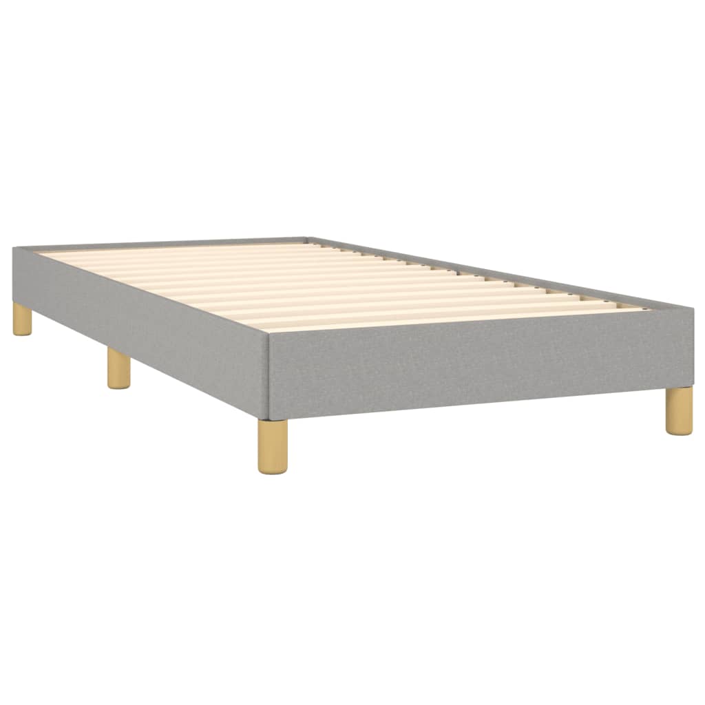 Estrutura de cama sem colchão 90x200 cm tecido cinzento-claro