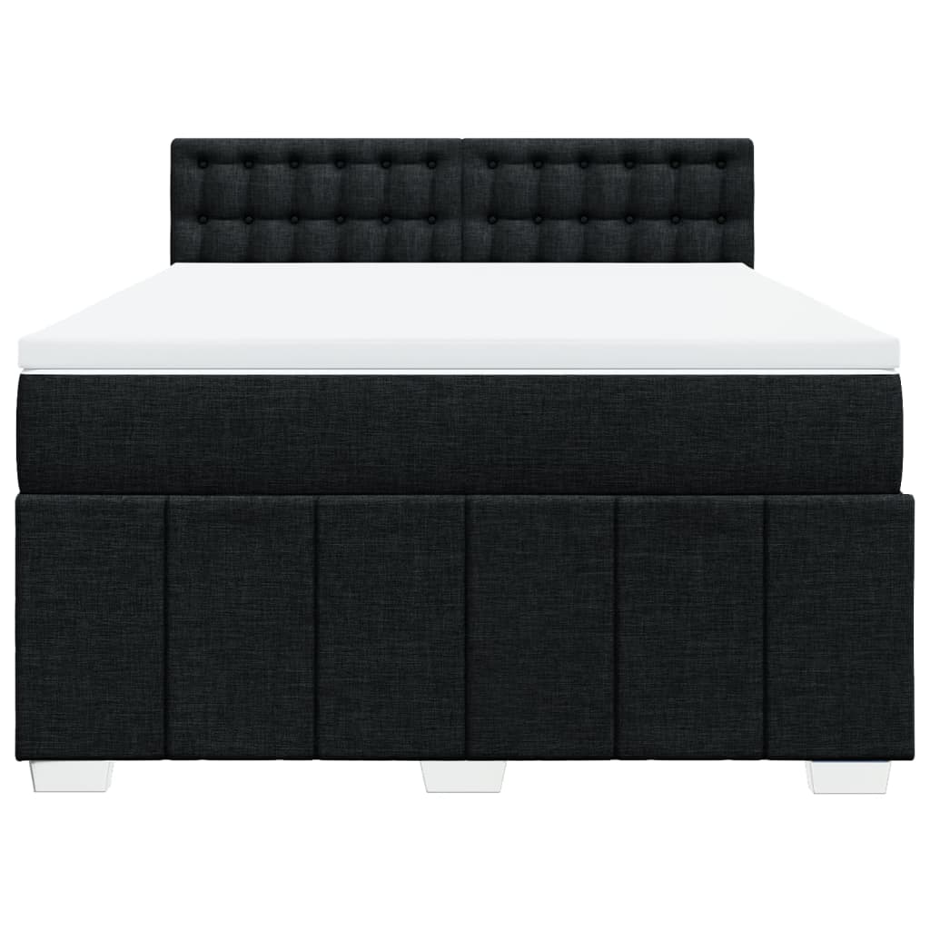 Cama com molas/colchão 140x190 cm tecido preto