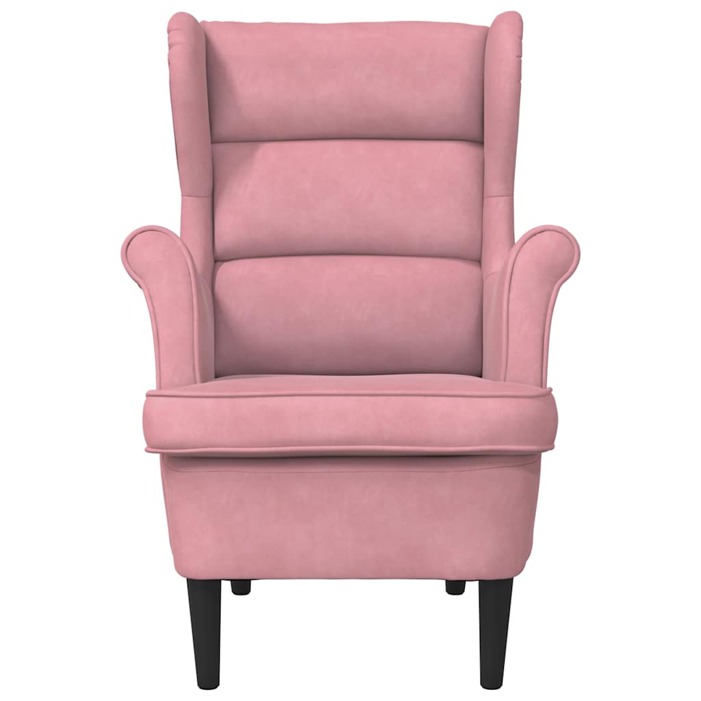 Poltrona em veludo cor-de-rosa